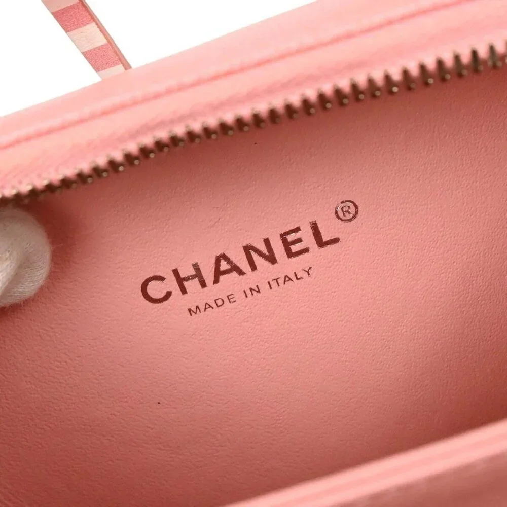 Chanel Pink Calfskin Filigree 2way Vanity Handbag 184728 - Picture 8 of 9